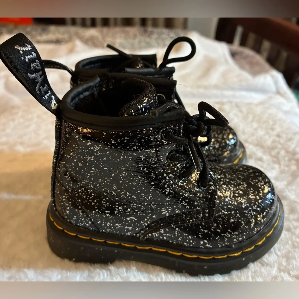NWOT Toddler 5 Dr. Martens 1460 Cosmic Glitter Black Boots Kids Baby Punk Grunge